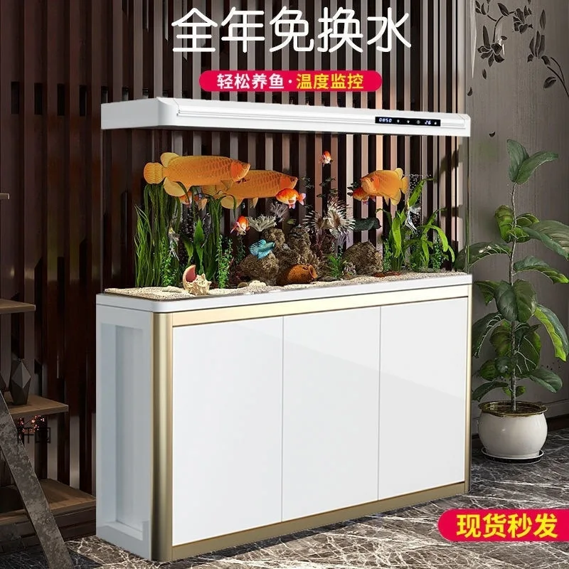 Fish tank partition cabinet, small and medium-sized living room, household ecology, large water-free glass goldfish tank with ca