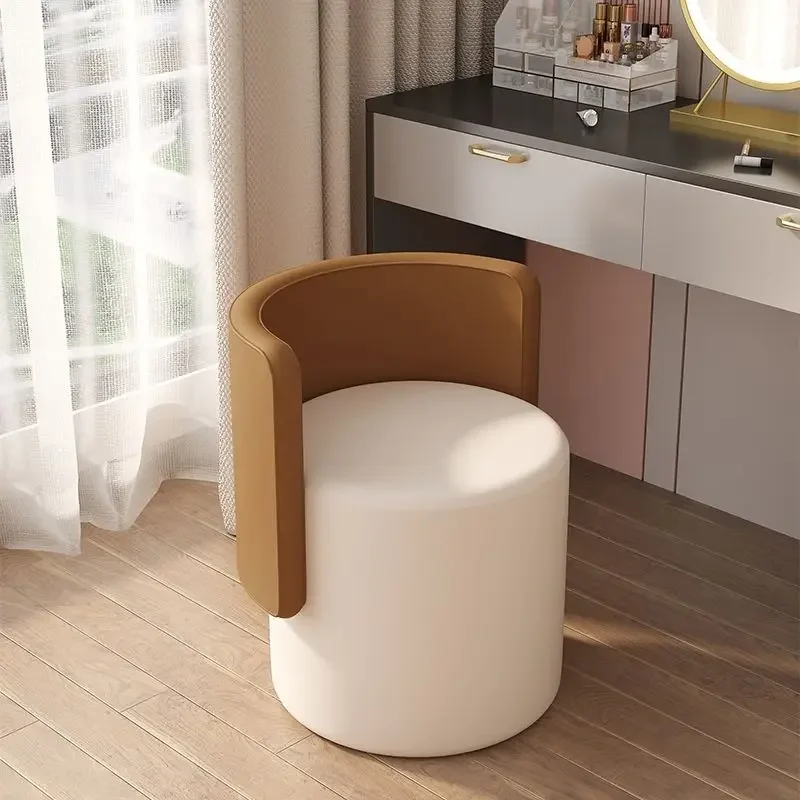 Light luxury round rotate chair dressing bedroom makeup stool Nordic simple girl backrest home lounge vanity chair furniture