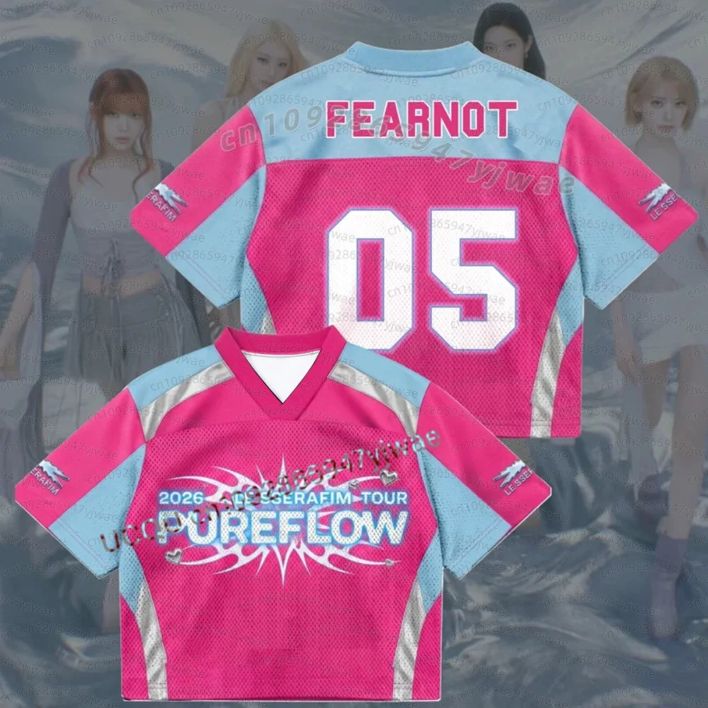 2026 Kpop Pink Jersey C-Chaewon Sakura Fans Graphic Short Sleeved Pop Music Tee Fan Gift Men's Women Cosplay Kids Adult T-Shirts view 4