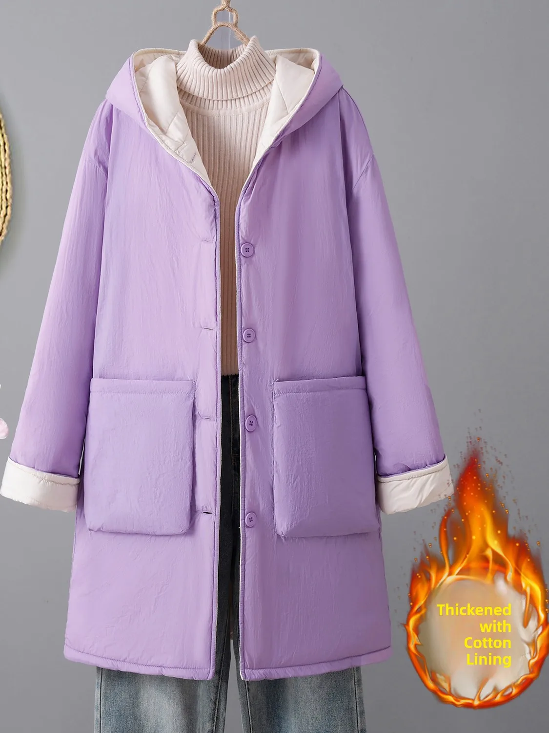 

Женское хлопковое тетное зимнее новое пальто в Корейском стиле, пальто средней длины большого размера, теплое свободное открытое пальто-кардиган