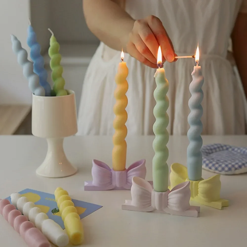 Ins Style Spiral Long Rod Candle Scented Candle Aromatherapy Soy Wax Candles Wedding Birthday Candle Party Home Decoration