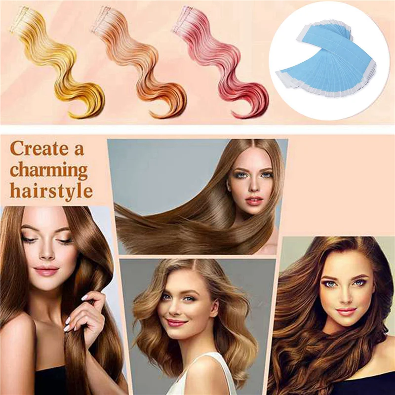 

KIKI 72Pc/Lot Strong Fixed Wig Double Tape Wig Adhesive Extended Hair Strip Waterproof For Toupee Lace Wig With Slitting Line