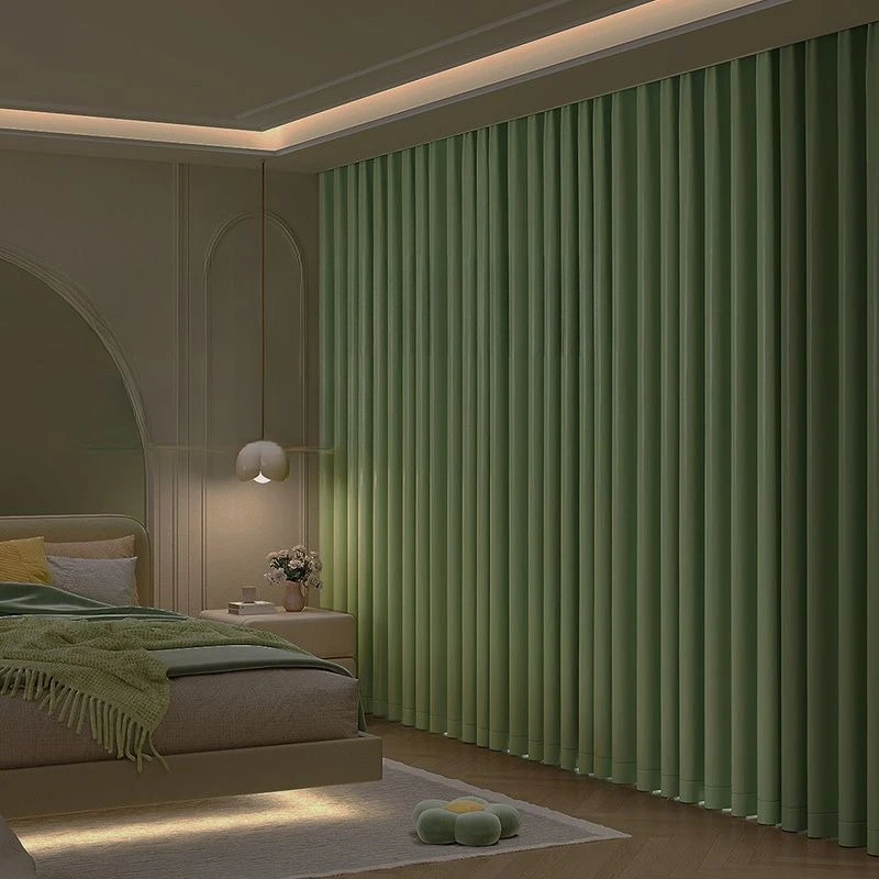 Fresh Style Bedroom Sunshade Blackout Curtains Living Room Insulation Tape for Hooks Curtain Hotel High-end Soundproof Drapes