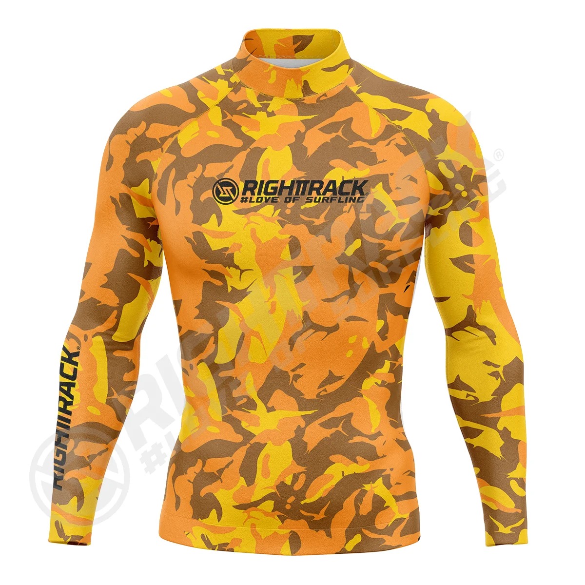 Rash Guard Men\'s Surfing Long SLeeve Shirts Lycra Surf Swimsuit Upf 50+ Performance Swimimng RIGHTTRACK Clothing