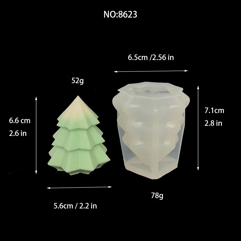 

Силиконовая форма в виде рождественской елки для свечей, Набор для изготовления рождественских свечей ручной работы, инструмент для выпечки из смолы, праздничные подарки