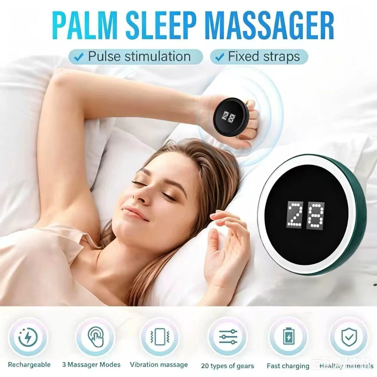 2-in-1 Sleep Aid & Pain Reliever - Vagus Nerve Stimulation Device for Deep Calm, Drug-Free Intervention & Relaxation