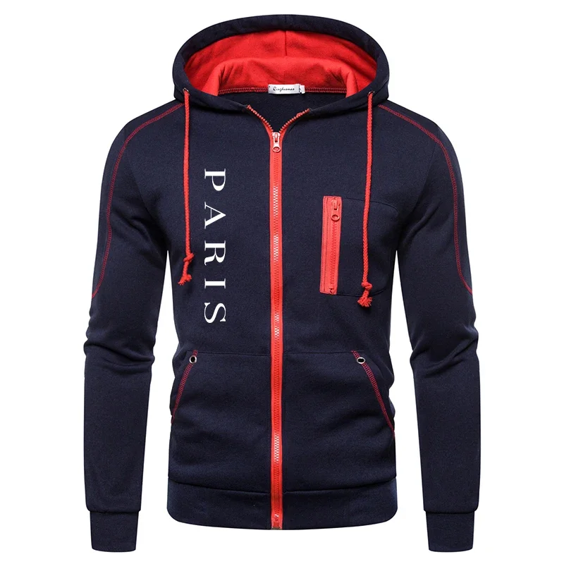 

Casual Mens Hooded Jacket Printing Zipper Coat 2025 Daily Cardigan Sweatshirt Sports Hoodie Overcoat Office Home Warm Clothing