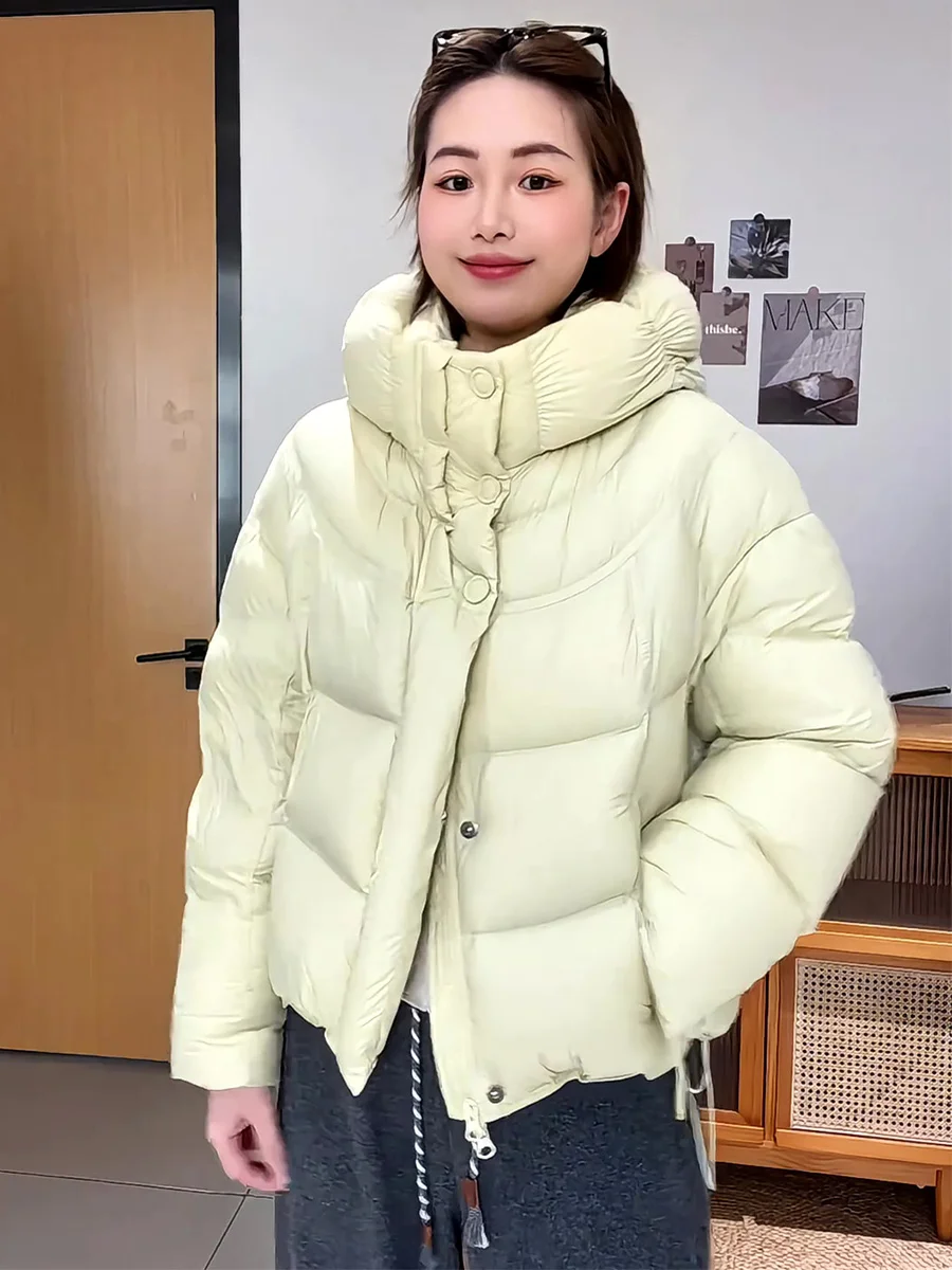 Manteau d'hiver pour femme en duvet blanc 90% de luxe, polyvalent, anti-âge, jaune, avec capuche, chaud, long...