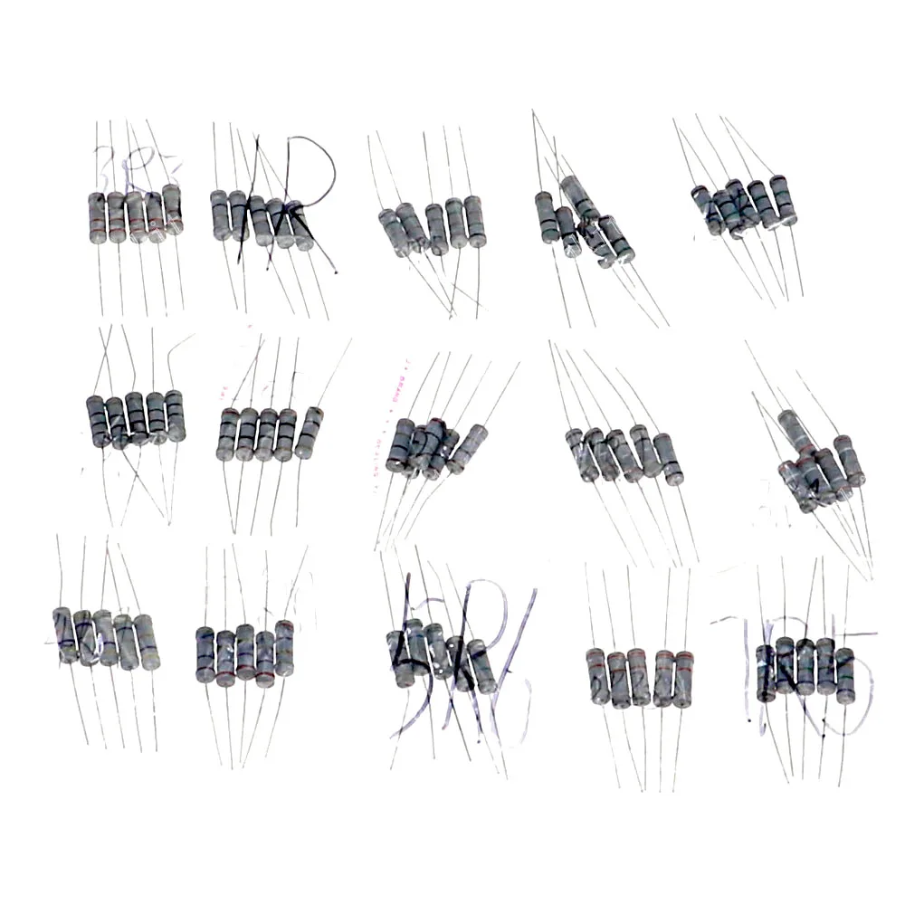 75pcs 15Value 0.1Ohm ~ 20 ohm 3W Oxide film resistance Resistor kit