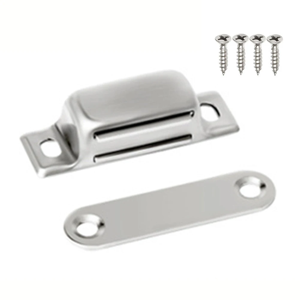 Magnetic Suction Lock for Cabinet and Furniture Doors with Stainless Steel Material and Double Sided Opening for Adjustable Fit