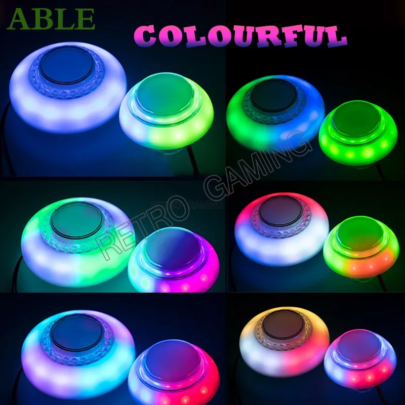 

76MM 12v dc RGB colorful flashing micro switch led light push button for arcade cabinet claw crane Vending Machine DIY