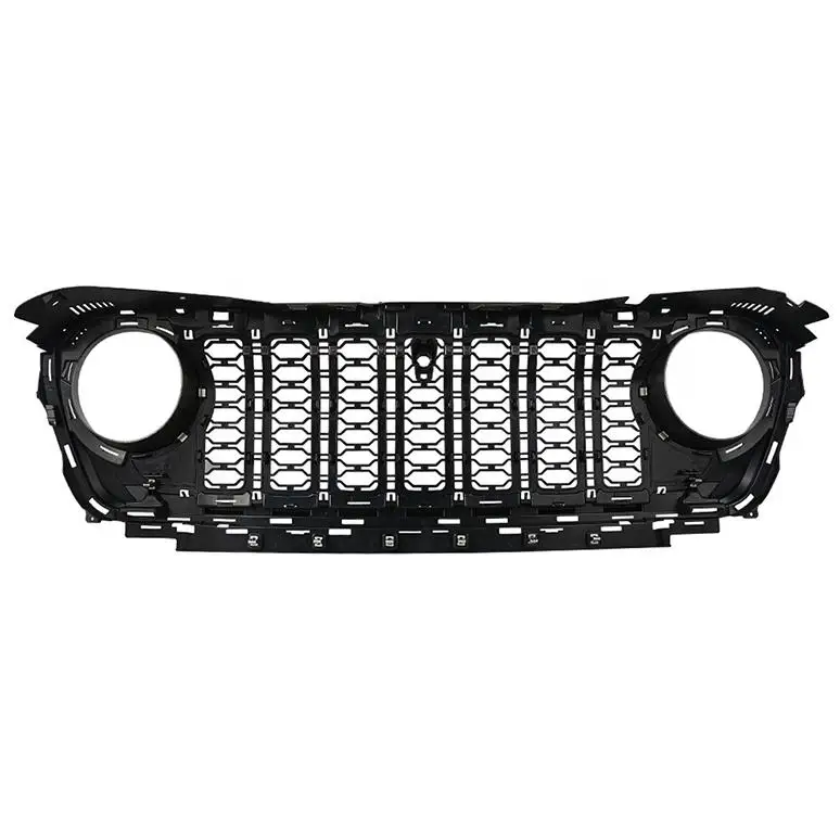 for Jeep Wrangler JL 18-24 Accessories Off Road Vehicle Grille Automatic Tuning Accessories Front Bumper ABS Black Front Grille view 2