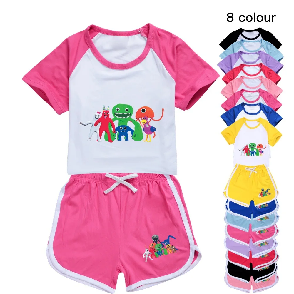 Garden of Banban Clothes Girls Short Sleeve T Shirts and Shorts Sets Kids Cartoon Home Daily Playwear Baby Boys Causal Wear