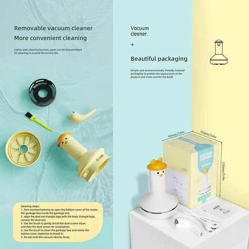 Desktop Vacuum Cleaner Cartoon Mini Table Dust Sweeper Energy Saving Portable Desk Vacuum