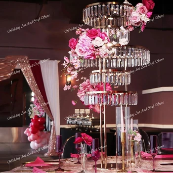 3pcs/5pcsgold/sliver)60cm /150cm)Acrylic Wedding Centerpiece not Crystal Table Centerpieces  Pillar Road Leads Party  Decoration