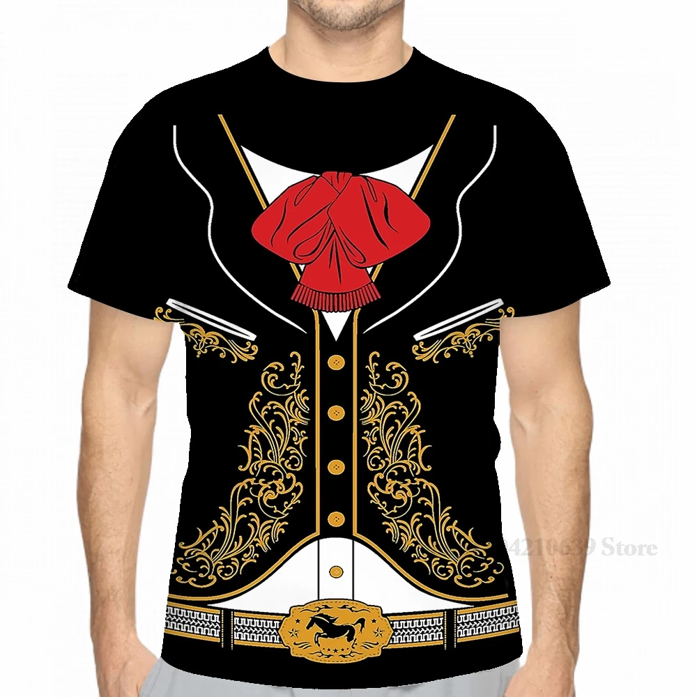 All over print Mariachi Charro Costume men T-Shirt women fashion girl t shirt boy tops tees Short Sleeve tshirts