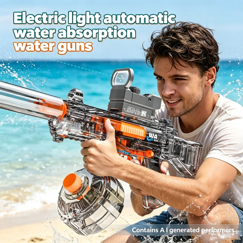 Electric Water Guns Toy Large Capacity Adult Water Guns with LED Pool Toy Suitable for Swimming Pools and Beaches