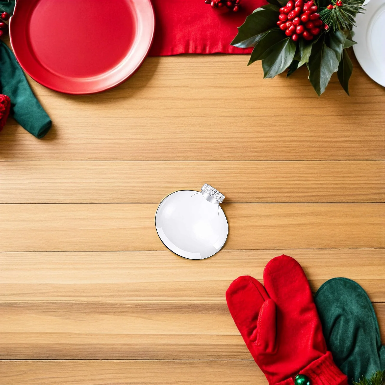 

20pcs Diy Hanging Flat Ball Decorations Transparent Christmas Tree Ornaments Xmas Pendant For Holiday Party Crafts