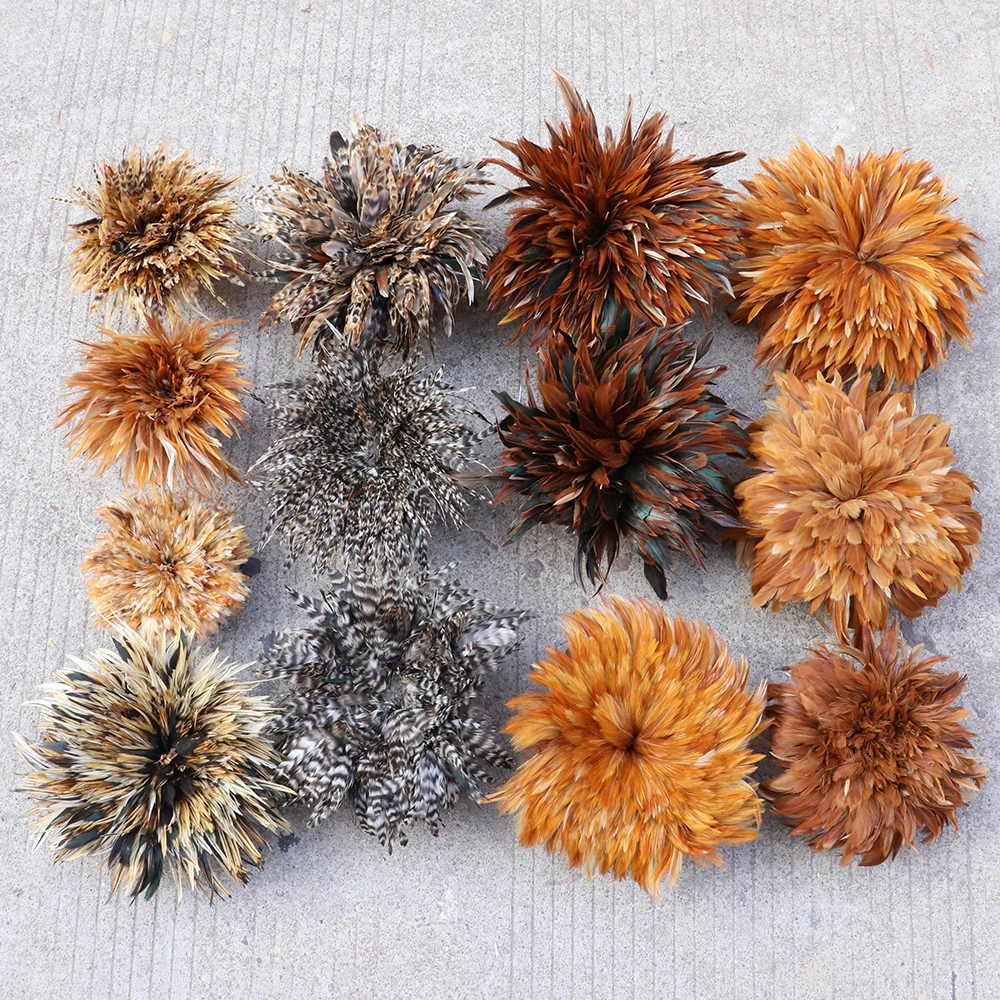 Wholesale Natural Rooster Saddle Plumes 4-8