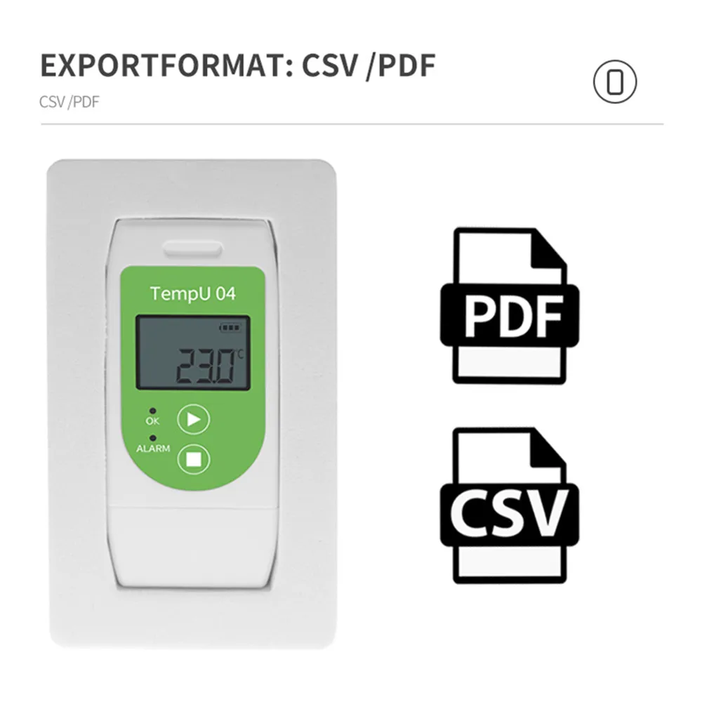 Il termometro del registratore di dati Multi temperatura può esportare automaticamente in CVS e PDF 32000 letture Data Logger per il trasporto della catena del freddo da laboratorio