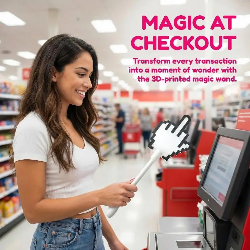 Magic Wand Style Contactless Payment Tool 3D Printed Credit Card Holder for Quick Cashless Shopping