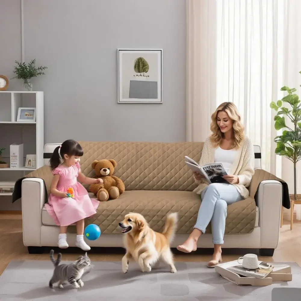 100% Waterproof Couch Covers Sofa Cover Non-Slip Sofa Slipcover with Elastic Straps Sofa Protector Furniture Cover for Pets Dogs
