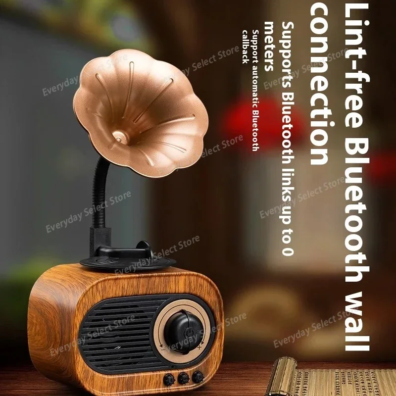 Gramophone‑Style Retro Bluetooth Speaker Indoor Home Use TF Card Supported High‑Quality Radio Wireless Audio Speaker