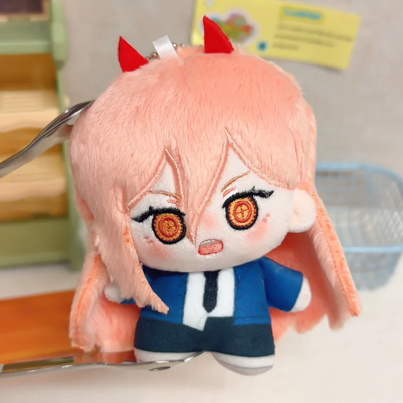 Hot 10cm Cute Chainsaw Mans Plush Toy Makima Denji Power Aki Reze Cute Cotton Toy Keychain Charm for Fans Collection Gifts