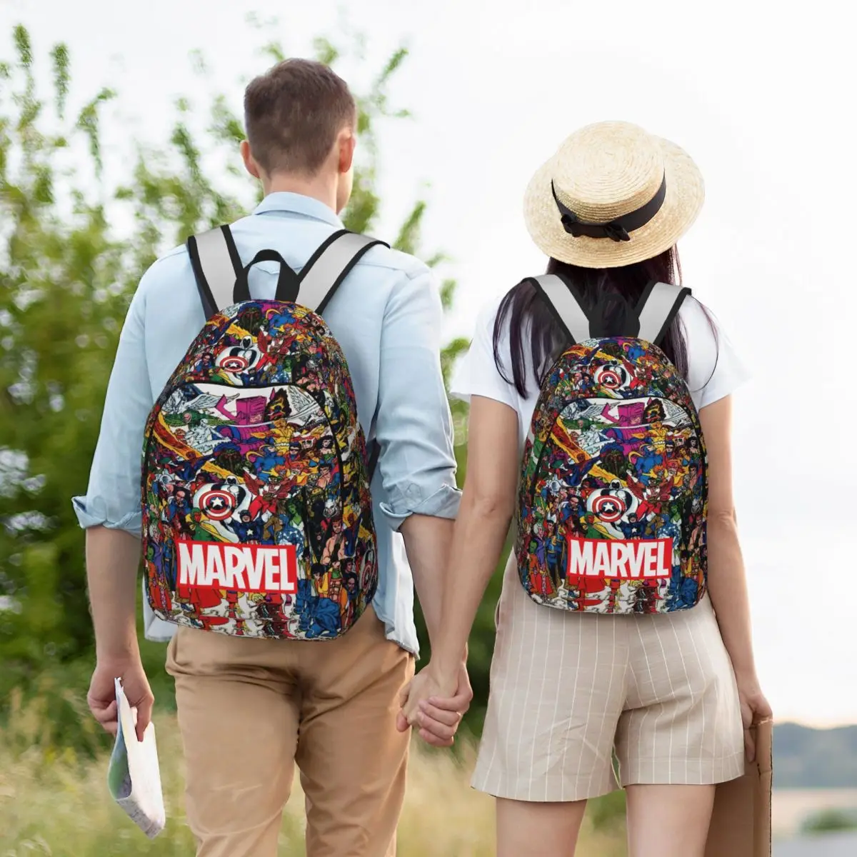 Hiking Marvel Retro Washable Fashionable Marvel Avenger Film College Bag Office Staff Rucksack Birthday Gift