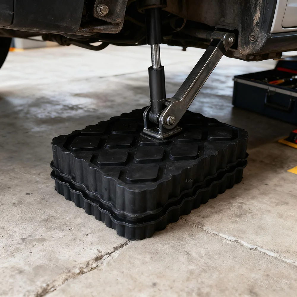 

2pcs Car Jack Rubber Pad High Elasticity Durable Absorption Noise Reduction Trailer Leveling Blocks Camper