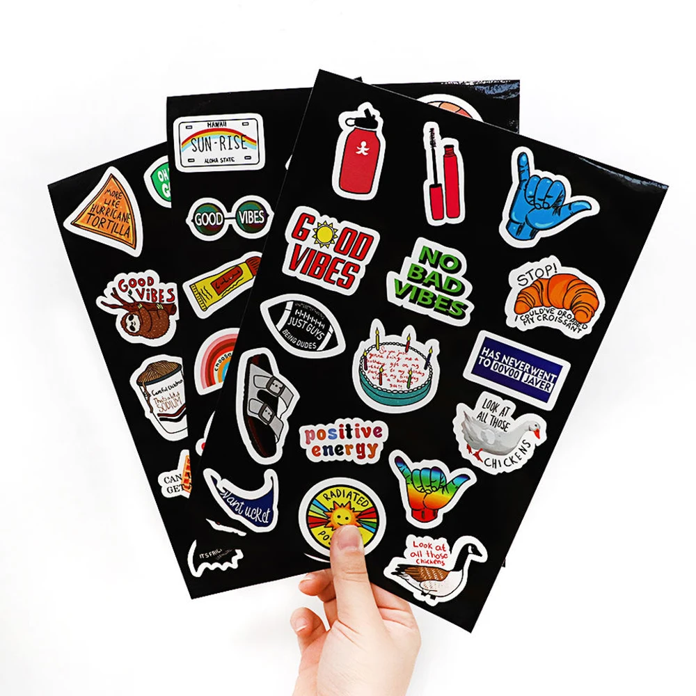Individuelle Aufkleberbögen mit Kiss-Cut-Verfahren, mit Logo und Namen, wasserdicht, transparent, holografisch, Vinyl, dekorativ, für Laptops, Cartoon, niedlich, Anime, Buch – Detail 15