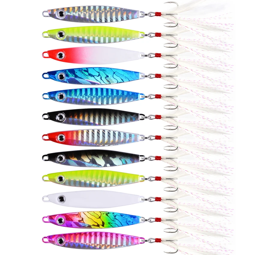 2022 Metal Jig Fishing Lure Weights 7g-40g Trolling Hard Bait Bass Fishing Bait Tackle Trout Jigging Lure Jigs Saltwater Lures