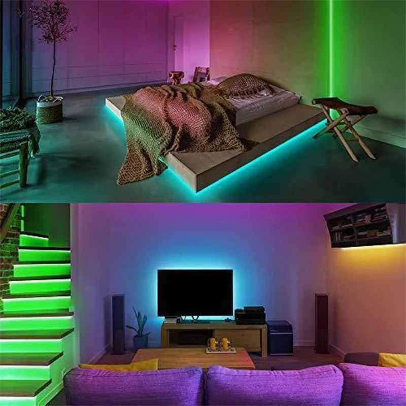 RGB Infrared Control LED Strip Lights Color Changing neon Lights with 24 Keys Remote 5050 Mode for Room Decoration TV Background