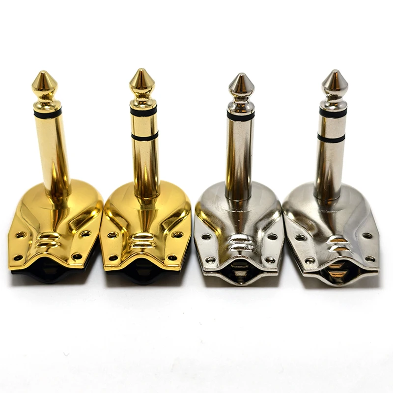 5/10PC 6.35 Mono/dual-channel Jack Guitar Effect Pedal Connector 90° Elbow 6.5 Large Dual Core Audio Microphone Power Amplifier