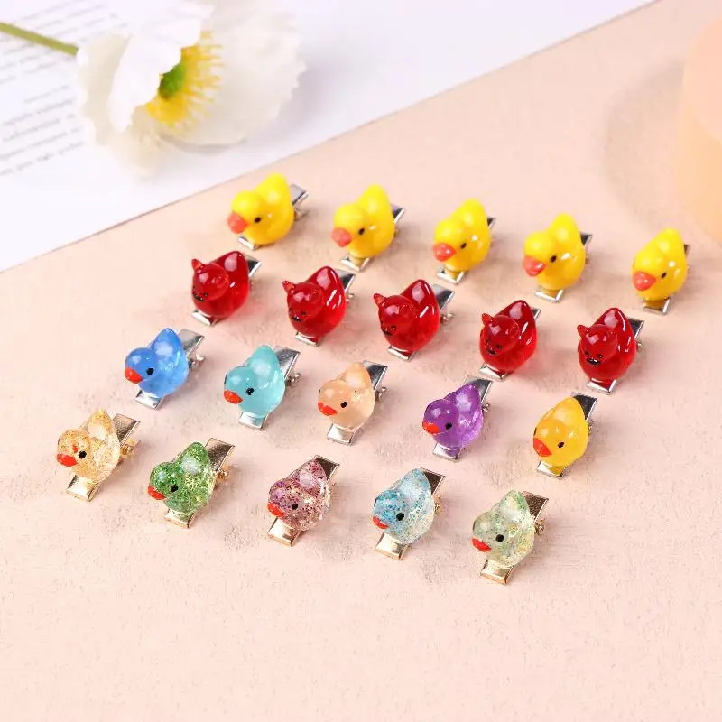 10/20/30/40 قطعة مقاطع الشعر الأصفر الداكن مقاطع الشعر الحيوانية الملونة الصغيرة العودة إلى المدرسة إكسسوارات الشعر ديكور الشعر