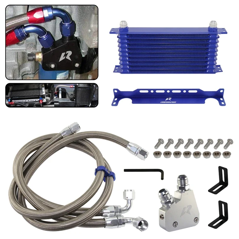 AN10 10/13/15 Row Oil Cooler Kit for Chevrolet Corvette C6 C5 C7 LS1 Camaro & Firebird Cadillac CTS-V GM CK 04-06 Blue