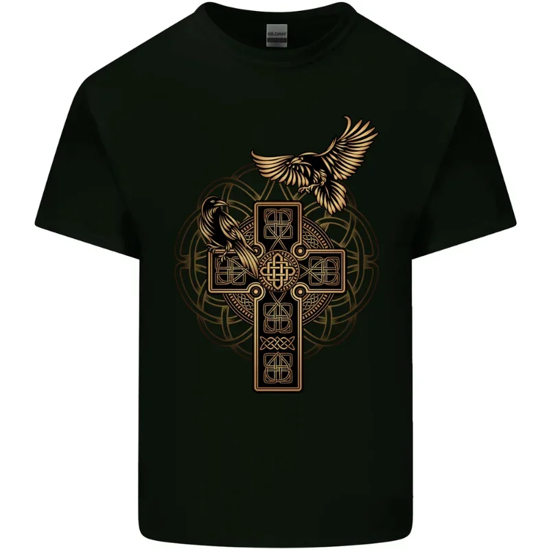 Odins Celtic Raven Viking Thor Ragnar Norse Mens Cotton T-Shirt Tee Top