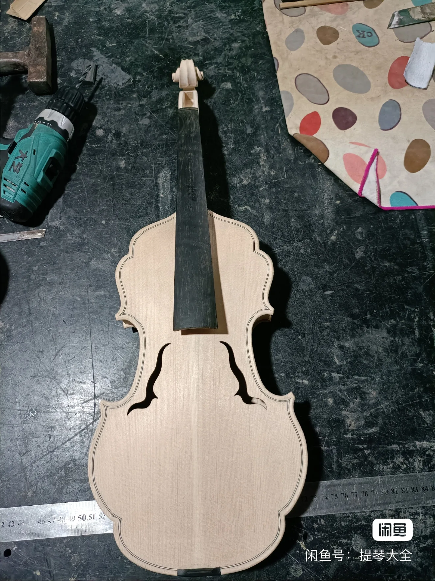 Newest Semi-finished Unique  Special Shape 4/4 Violin Unfinished Spruce Top Maple Back Ebony Fretboard Handmade White Violin