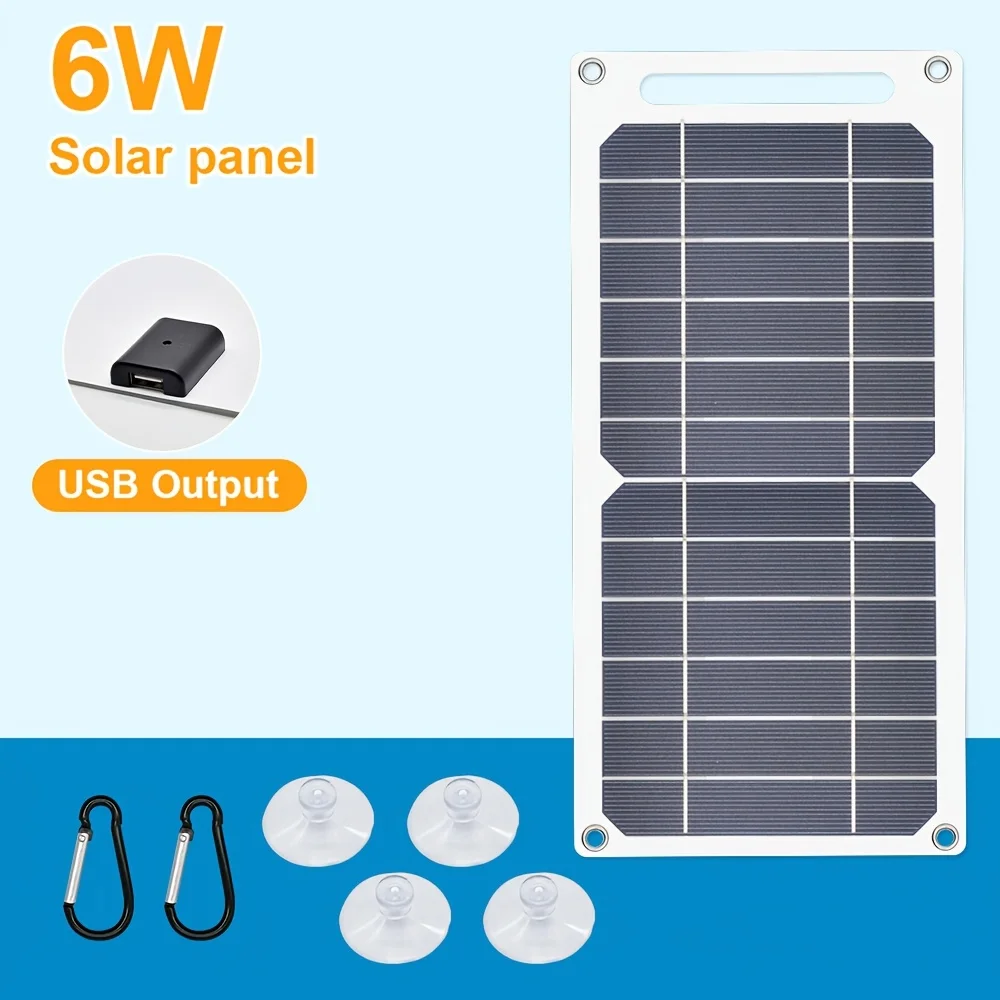 Portable Solar Panel, Dual USB Output Solar Phone Charger, 5V Photovoltaic Solar Charging Board