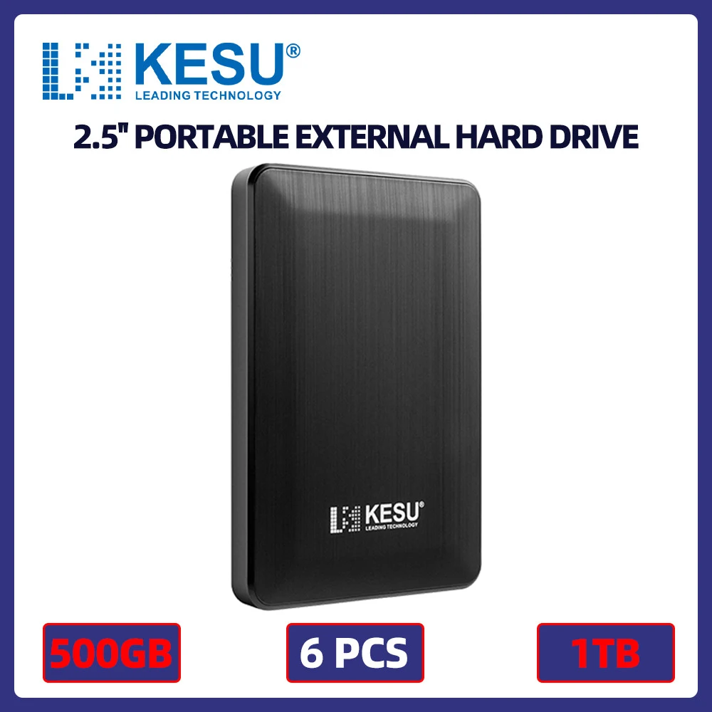 KESU внешний диск для жесткого диска, 6 шт., 2,5 дюйма, 500 ГБ/1 ТБ, USB3.0, Disco-1, externo Storage, совместимый для настольных компьютеров/ноутбуков/MacBook/TV