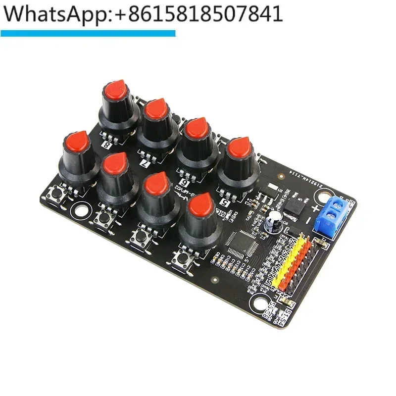 Eight channel servo controller debugging board, mechanical arm testing driver development board, knob, eight channels