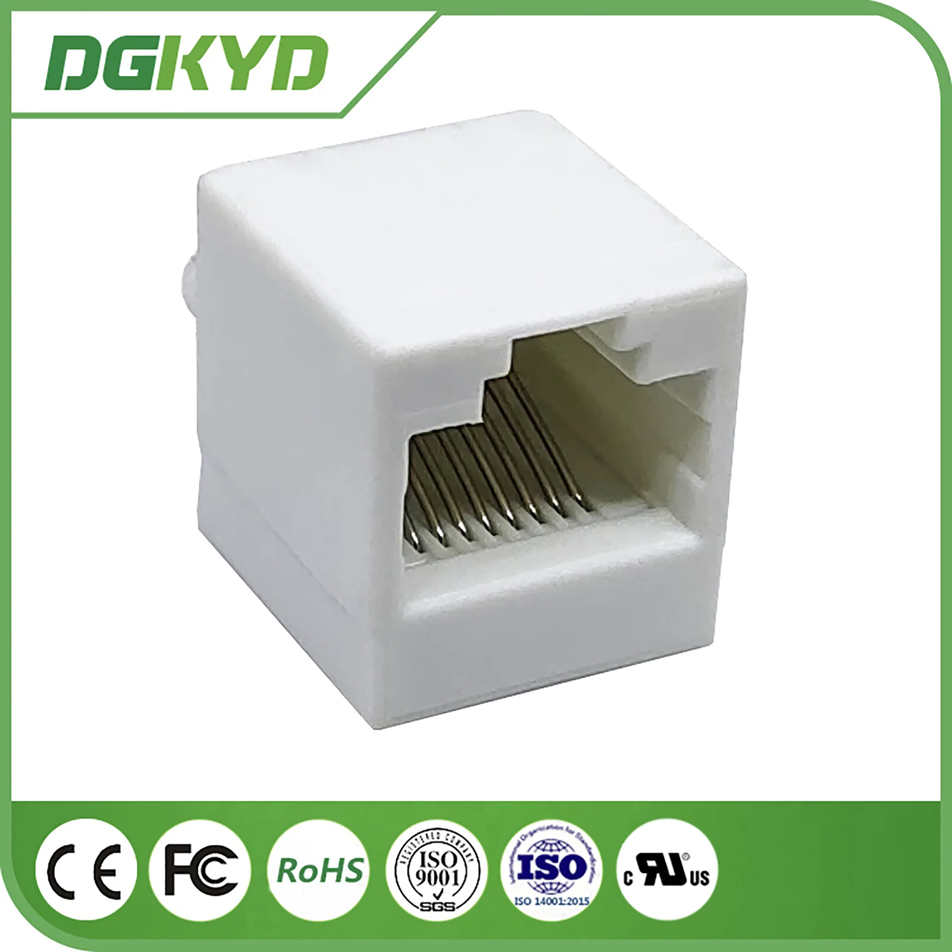 Para conector DGKYD52241188IWC1DY1027 8P8C RJ45, enchufe de red, sin luz 180 grados