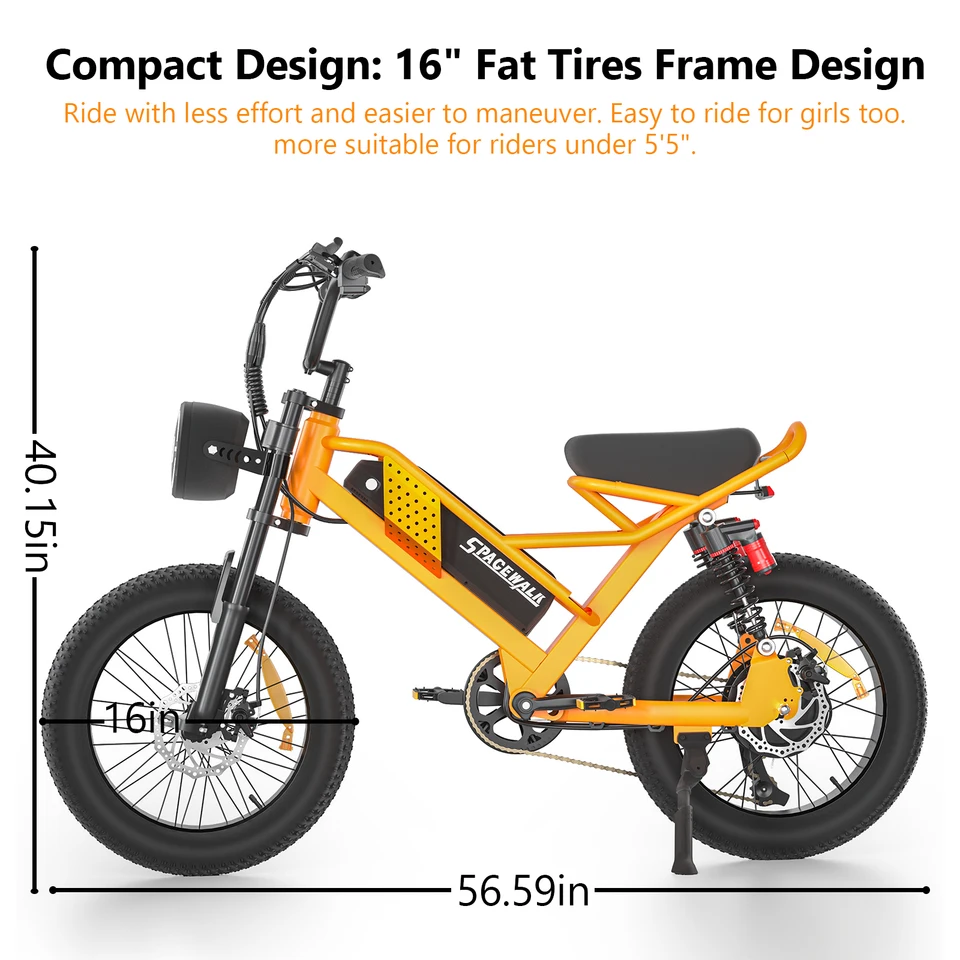 M6 electric bicycle peak 1500W motor 48v15.6ah battery 16 inch tire mountain e bike children riding mini Electric motorcycle image 7