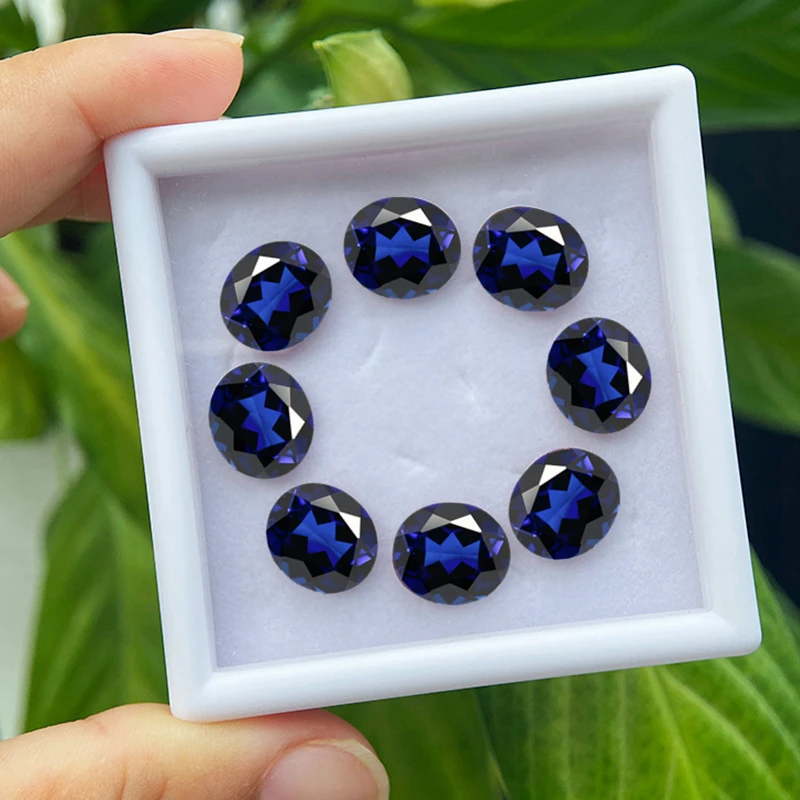 

Beautiful Loose Blue Sapphire 10x12mm Oval Faceted Cut Mohs Hardness Gems for Jewelry Making/Collection/Gift/Setting