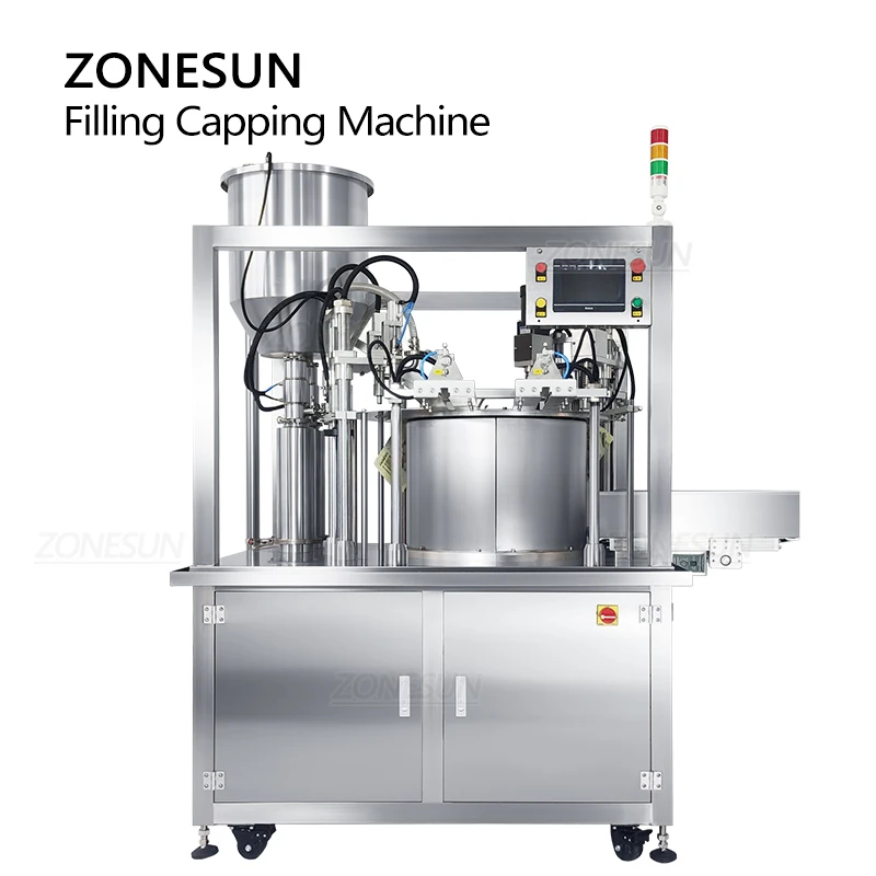 ZONESUN Automatico Doypack Sacchetto di Plastica Alimentazione Gelatina Bevande Detergente Imballaggio con Trasportatore Servo Riempitrice Tappatrice