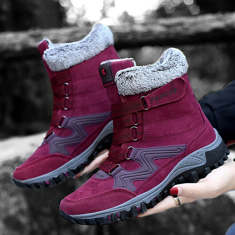 Popular Women's Snow Boots Short Plush Warm Men's Winter Outdoor Sneakers Comfortable Cold-resistant Cotton Shoes