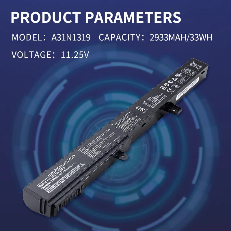 Somi a31n1319バッテリーforasus、x551C、x551ca、x551m、a41n1308、0b110-00250100m、x45li9c、YU12008-13007D、x451ca、x551ca