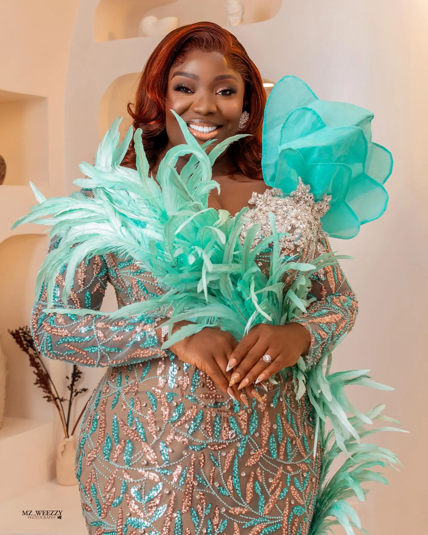 カスタマイズ2025セージイリュージョンマーメイドプロムドレスフェザークリスタルフラワーイブニングフォーマルパーティー誕生日ガウンワンピースZJ155