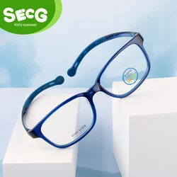 SECG Ultralight Flexible Soft Children Glasses Optical Spectacle Sports Glasses Silicone For Boys And Girls Students Myopia