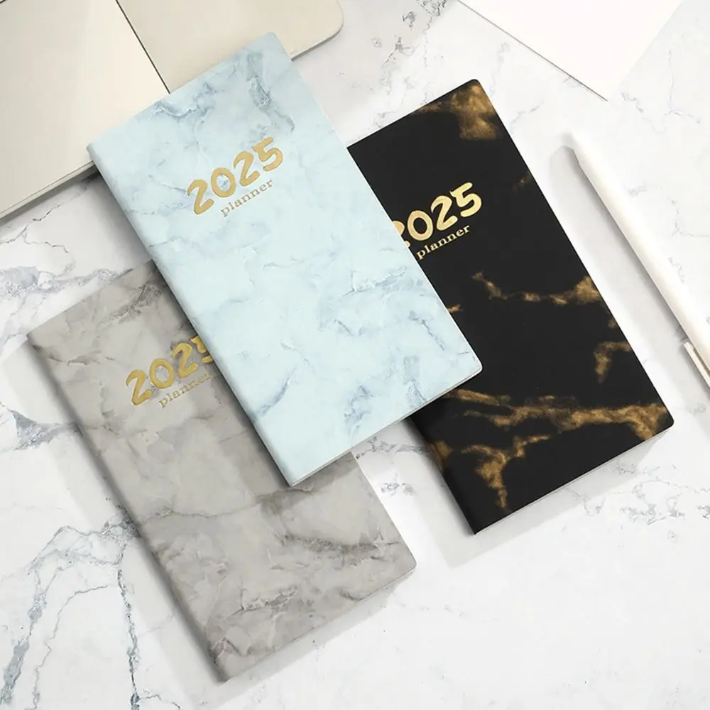 Thick Paper 2025 Daily Planner Wear-resistant Water-proof Lined Notebook Bookmark Calendar Personal Journal Great Gift